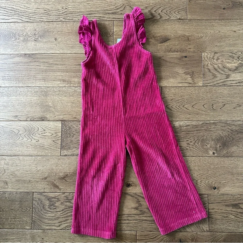 Zara Girls RUFFLED CORDUROY Jumpsuit 2-3 Years Pink
